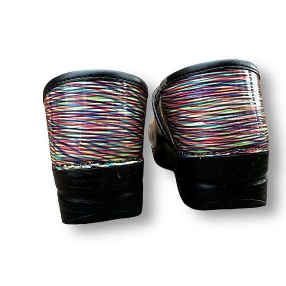 Dansko Multi Striped Professional Patent Leather Clogs Shoes EU 41 / 10.5 - 11 - Picture 6 of 15